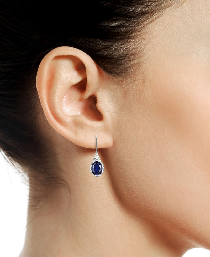 Amethyst (2 ct. t.w.) & Lab-Grown White Sapphire (1/5 Drop Earrings 14k Gold-Plated Sterling Silver (Also Additional Gemstones)
