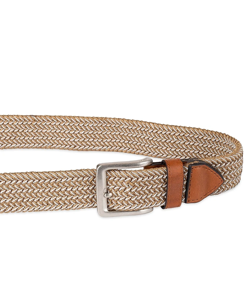 Tommy Bahama Men's Two-Tone Stretch Braided Web Belt