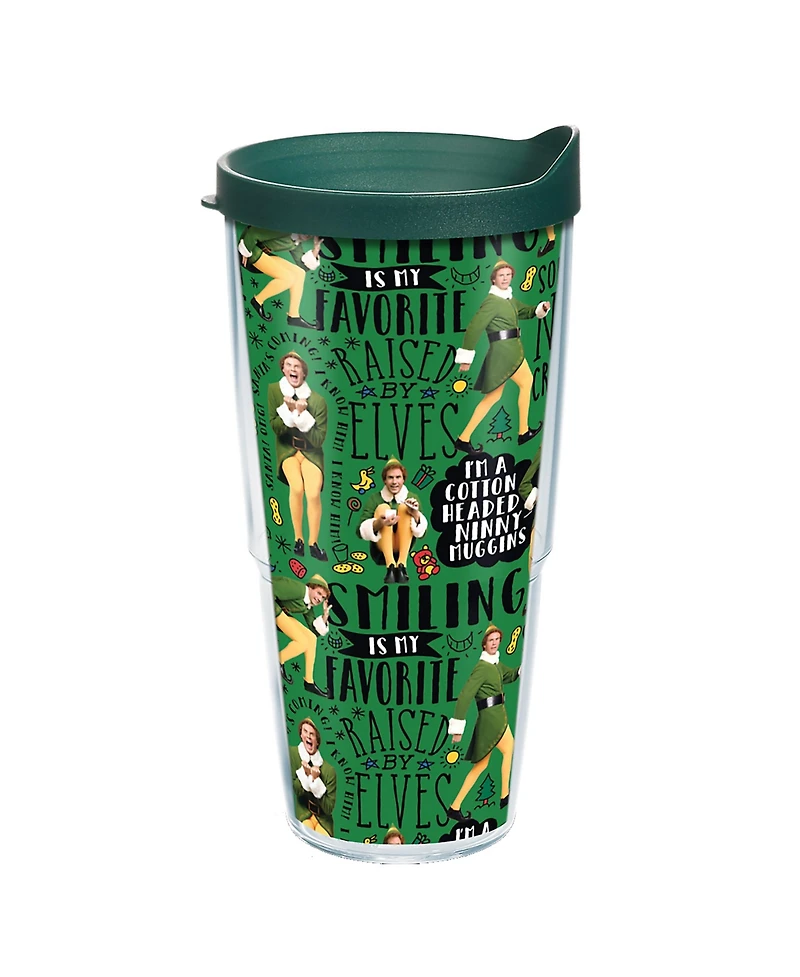 Tervis Warner Brothers Elf Ninny Pattern Christmas Holiday Movie Made in Usa Double Walled Insulated Tumbler Travel Cup Keeps Drinks Cold & Hot, 24oz,