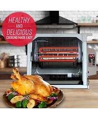 Ronco Digital Rotisserie Oven, Platinum Digital Design, Large Capacity (15lbs) Countertop Oven, Multi-Purpose Basket for Versatile Cooking