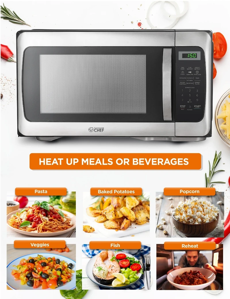 1.1 Cu. Ft. Counter Top Microwave,Stainless Steel