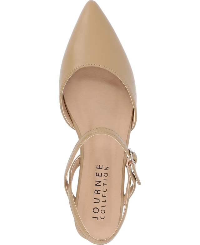 Shop Journee Collection Women's Marlee Strappy Pointed Toe Flats