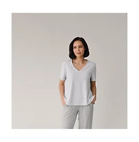 Cozy Earth Women's Modern Modal V-Neck Tee