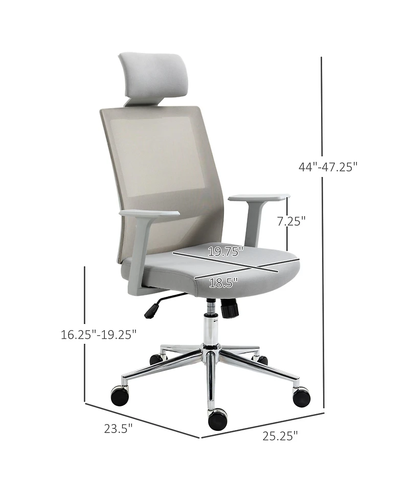 Vinsetto Swivel Office Chair Task Chair w/ Adjustable Height, Headrest,