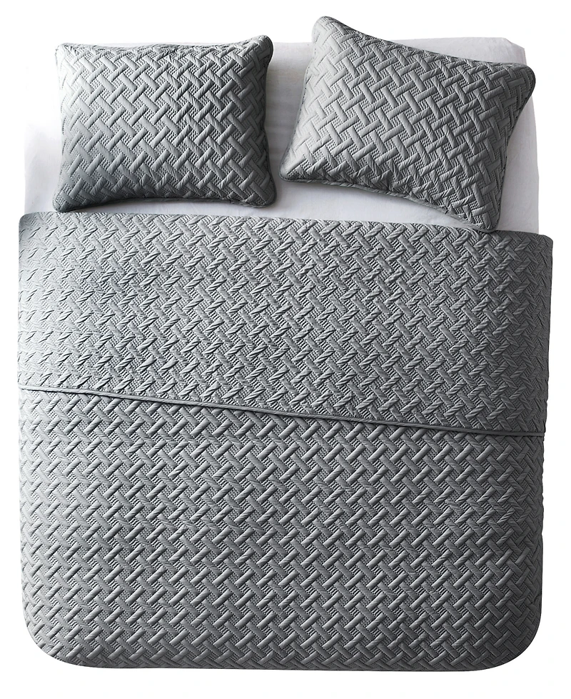 Vcny Home Nina Embossed 3-Pc.Quilt Set, King