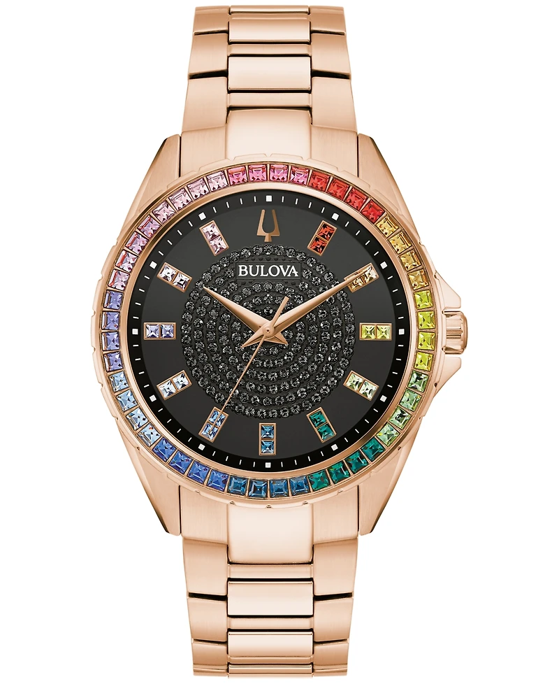 Bulova Men's Classic Phantom Rose Gold-Tone Stainless Steel Bracelet Watch 40mm