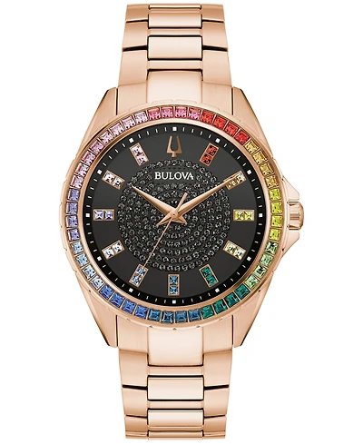 Bulova Men's Classic Phantom Rose Gold-Tone Stainless Steel Bracelet Watch 40mm