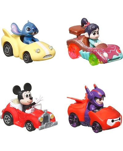 Hot Wheels Racerverse Set of 4 Die-Cast Hot Wheels Cars with Pop Culture Characters as Drivers Assortment