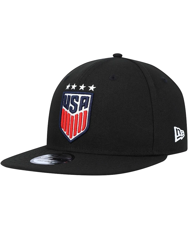 Men's New Era Black Uswnt Team Basic 9FIFTY Snapback Hat