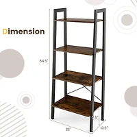 4-Tier Bookshelf Industrial Display Storage Shelf Plant Flower Stand Metal Frame