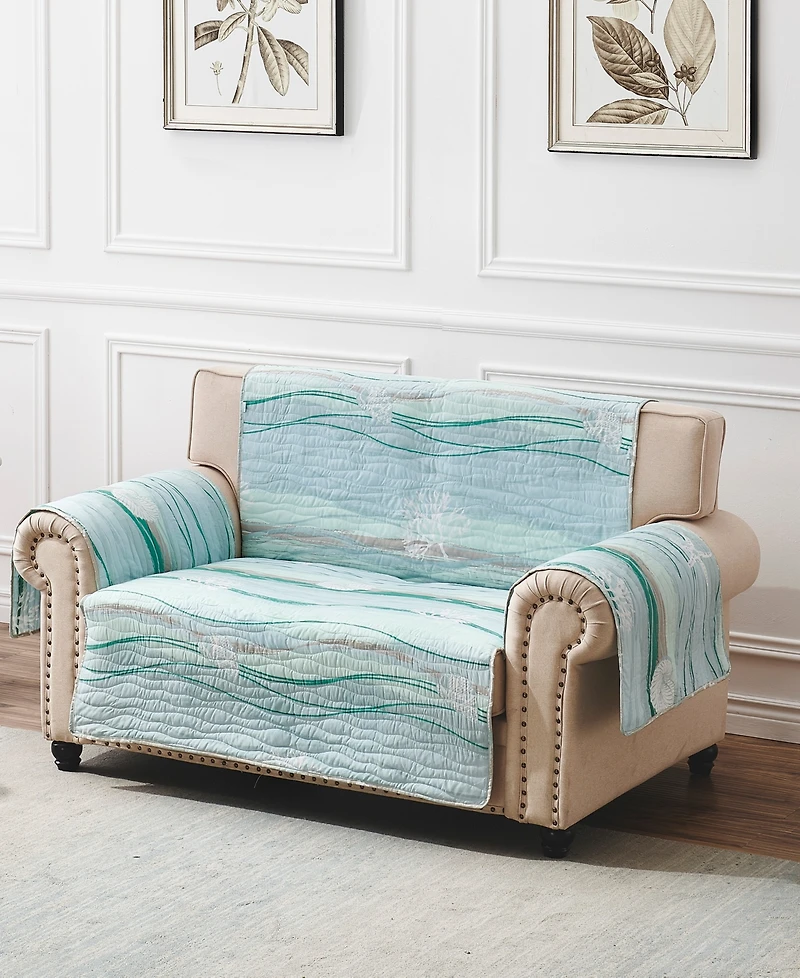 Greenland Home Fashions Maui Coastal Loveseat Protector, 103" x 76"