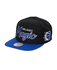 Men's Mitchell & Ness Black Orlando Magic Hardwood Classics Mvp Team Script 2.0 Snapback Hat