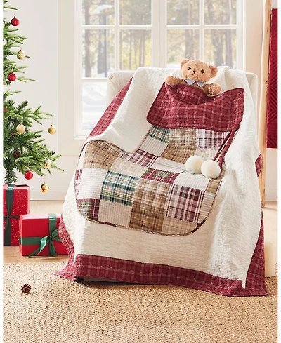 Greenland Home Fashions Jolly Stocking Patchwork Throw, 50" x 60"