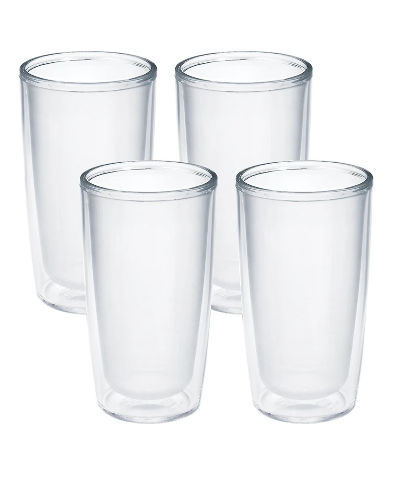 Tervis Crystal Clear Tabletop Made in Usa Double Walled Insulated Tumbler Travel Cup Keeps Drinks Cold & Hot, 16oz - 4pk, Classic