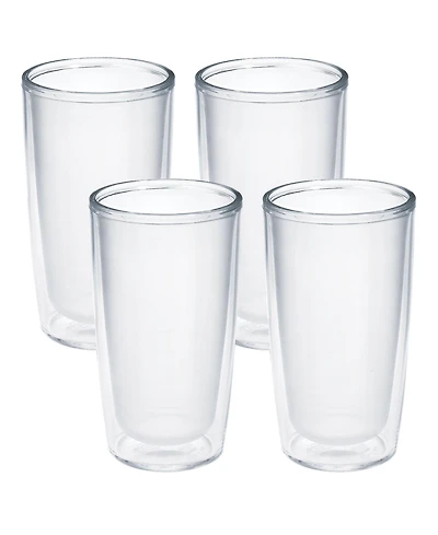 Tervis Crystal Clear Tabletop Made in Usa Double Walled Insulated Tumbler Travel Cup Keeps Drinks Cold & Hot, 16oz - 4pk, Classic