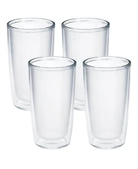 Tervis Crystal Clear Tabletop Made in Usa Double Walled Insulated Tumbler Travel Cup Keeps Drinks Cold & Hot, 16oz - 4pk, Classic