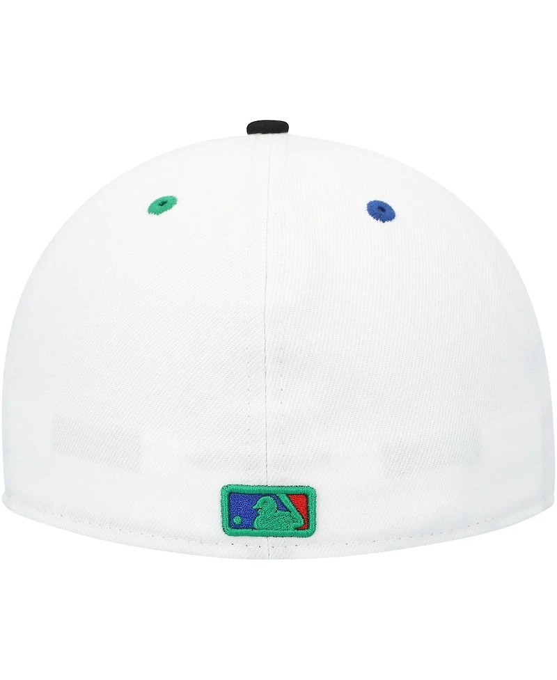 Men's New Era White, Black Kansas City Royals Primary Eye 59FIFTY Fitted Hat
