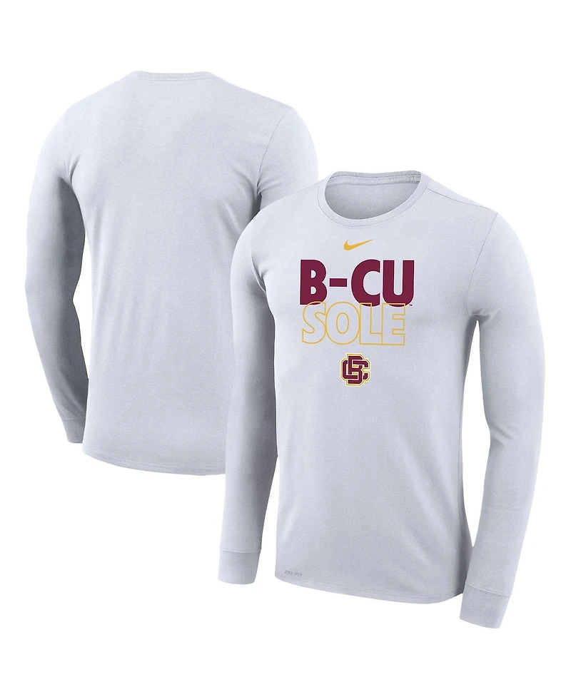 Men's and Women's Nike White Bethune-Cookman Wildcats 2023 On Court Bench Long Sleeve T-shirt