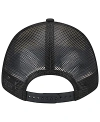 Men's New Era Cream, Black Las Vegas Raiders Team Stripe Trucker 9FORTY Snapback Hat