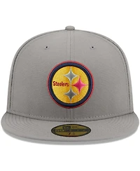 Men's New Era Gray Pittsburgh Steelers Color Pack 59FIFTY Fitted Hat