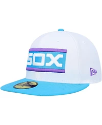 Men's New Era White Chicago Sox Comiskey Park 75th Anniversary Vice 59FIFTY Fitted Hat