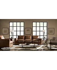 Dawkins 38" Leather Swivel Chair, Created for Macy's
