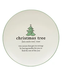 Certified International Christmas Fun Green Sayings 8.5" Dessert Plates Set of 6