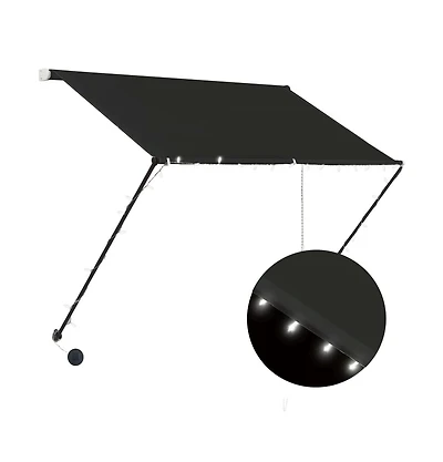 Retractable Awning with Led 78.7"x59.1" Anthracite