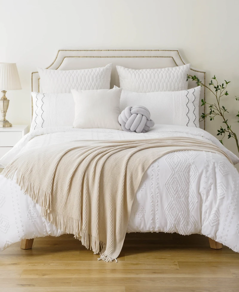 Battilo Classic Textured Ribbed Knit Throw, 50" x 60"