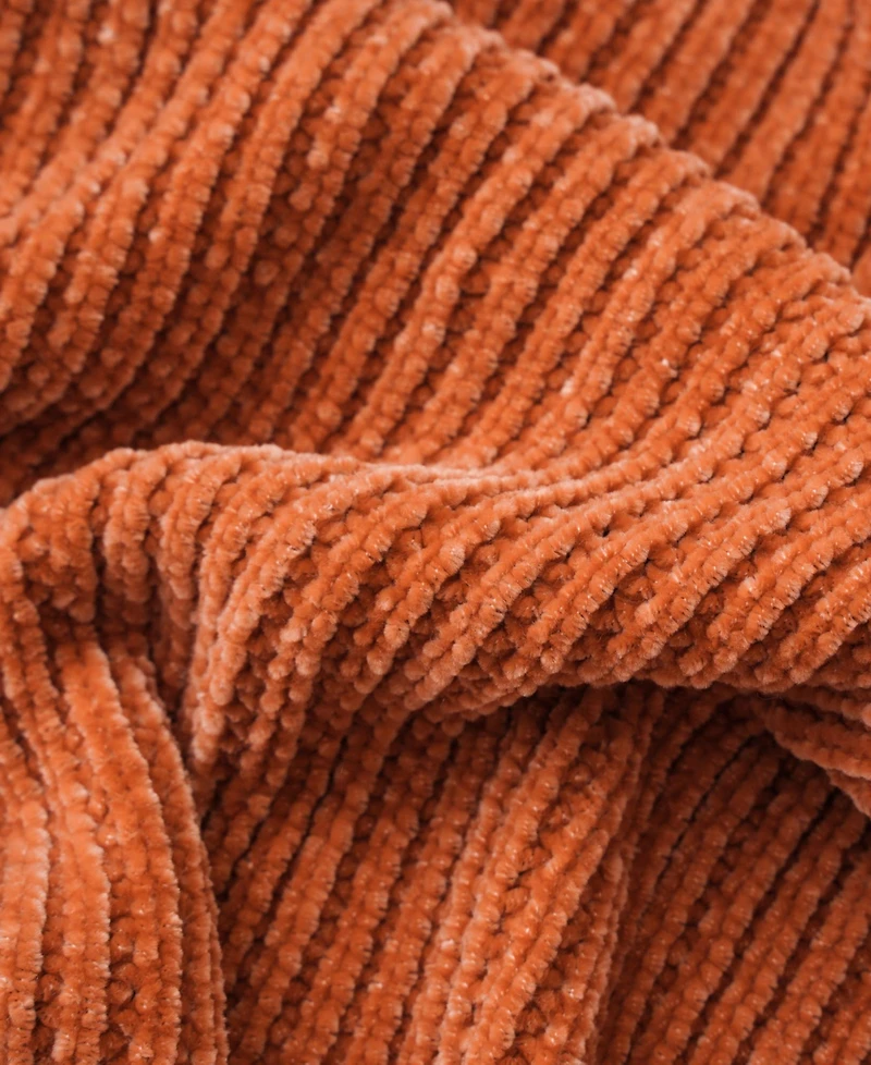 Battilo Classic Textured Ribbed Knit Throw, 50" x 60"