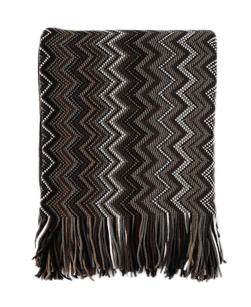 Battilo Lifestyle Colorful Chevron Bohemian Knit Throw, 51" x 80"