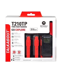 Motofrs Motorola Solutions T210TP 20 mi. Two-Way Radio Black/Red 3-Pack