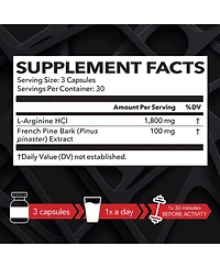 L-Arginine + Pine Bark Capsules, Havasu Nutrition, 90ct