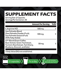L-Arginine + Saw Palmetto Capsules, Havasu Nutrition, 60ct
