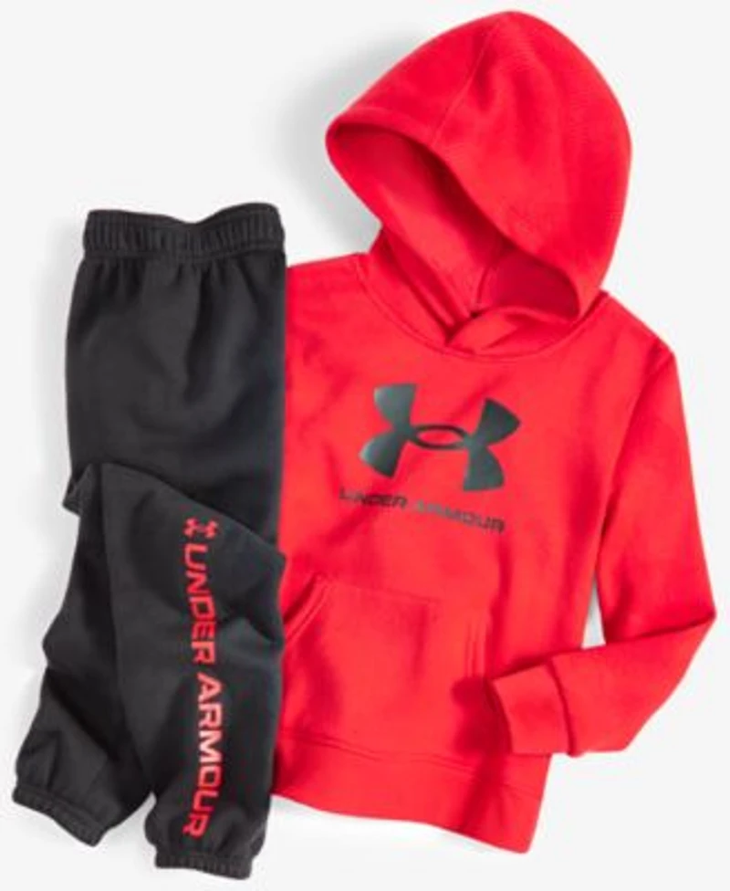 Under Armour Big Little Boys Logo T Shirt Hoodie Fleece Pants Sets Matching Outfits