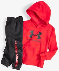 Under Armour Big Little Boys Logo T Shirt Hoodie Fleece Pants Sets Matching Outfits