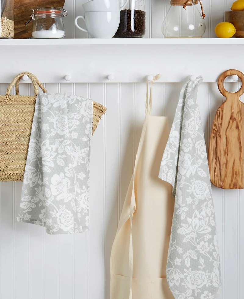 Martha Stewart Floral Vine Dual Purpose Kitchen Towel 2-Pack Set, 16" x 28"