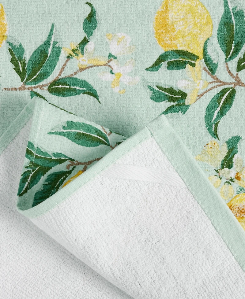 Martha Stewart Lemon Whimsy Dual Purpose Kitchen Towel 2-Pack Set, 16" x 28"