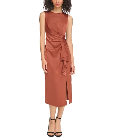 Vince Camuto Women's Satin Tuck-Waist Midi Dress