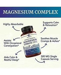 Magnesium Complex Capsules, Magnesium Oxide, Magnesium Citrate, Nobi Nutrition, 120ct