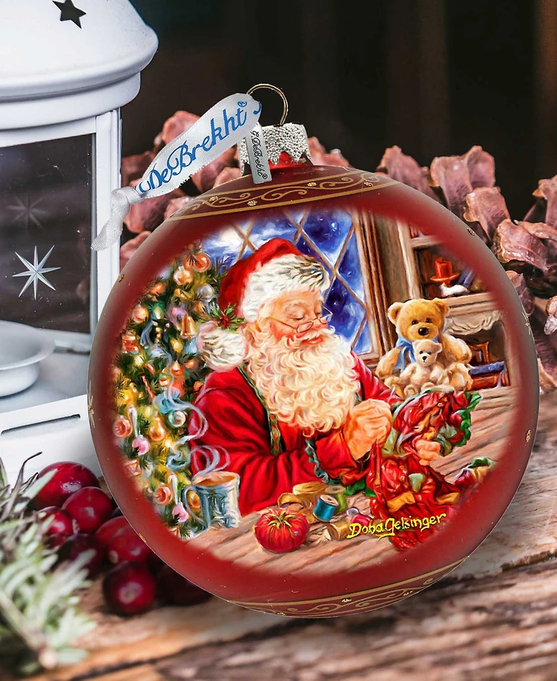 Designocracy Getting Ready for Holidays Santa Lg Glass Holiday Ornaments D. Gelsinger