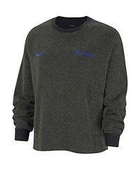 Women's Nike Black Kentucky Wildcats Yoga Script Pullover Sweatshirt