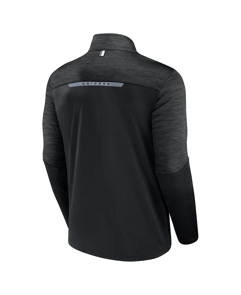 Men's Fanatics Black Las Vegas Raiders Defender Half-Zip Top