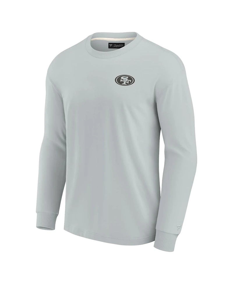 Men's and Women's Fanatics Signature Gray San Francisco 49ers Super Soft Long Sleeve T-shirt