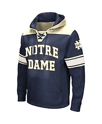 Men's Colosseum Navy Notre Dame Fighting Irish Big and Tall Hockey Lace-Up Pullover Hoodie