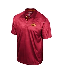 Men's Colosseum Cardinal Iowa State Cyclones Honeycomb Raglan Polo Shirt