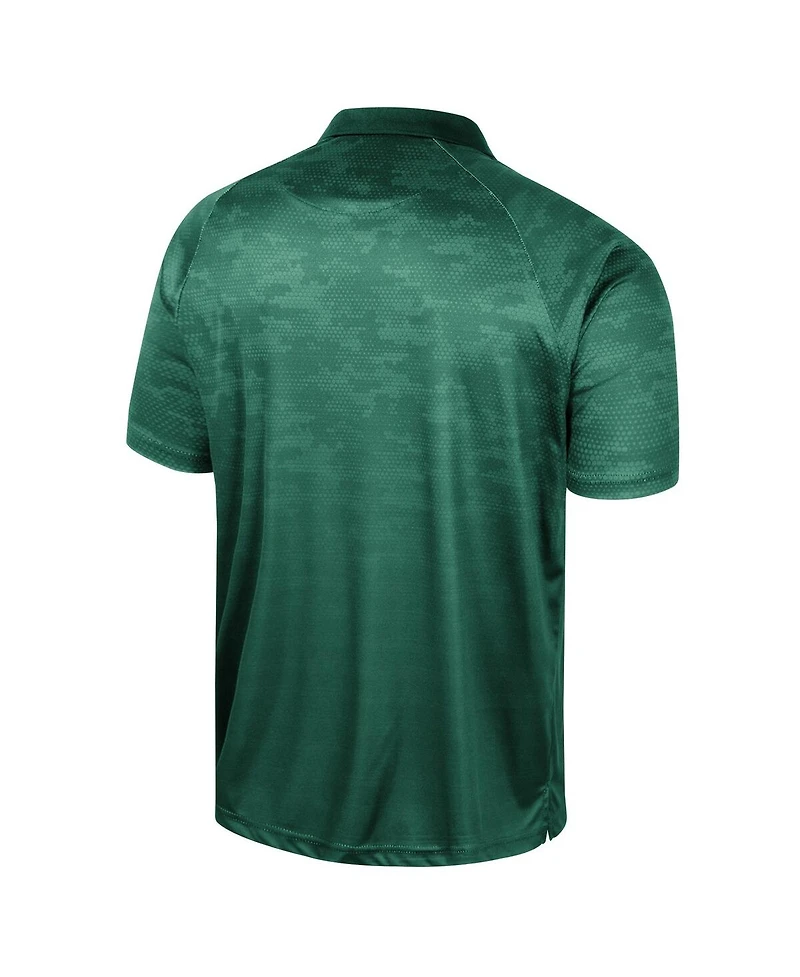 Men's Colosseum Green Michigan State Spartans Honeycomb Raglan Polo Shirt