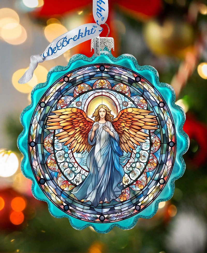Designocracy Love Harmony Angel Wreath Mercury Glass Christmas Ornaments G. DeBrekht