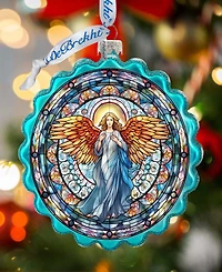 Designocracy Love Harmony Angel Wreath Mercury Glass Christmas Ornaments G. DeBrekht