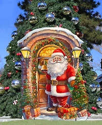 Designocracy Knocking the Door Santa 32" Christmas Outdoor Lawn Decor G. DeBrekht